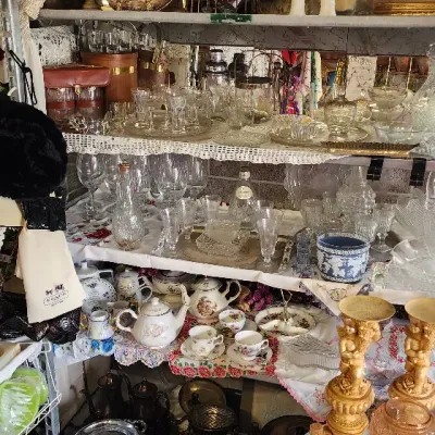 Sale Photo Thumbnail #7: Mid-Century Cocktail Collection,
Tea sets, Crystal, Sterling silver
