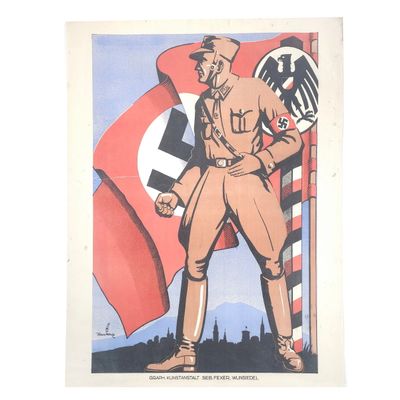 Sale Photo Thumbnail #319: Hans Kurz Sturmabteilung Political Propaganda Lithograph Poster