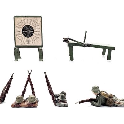 Sale Photo Thumbnail #207: (6) Elastolin/Lineol German Wehrmacht Target Practice Accessories & Soldiers
