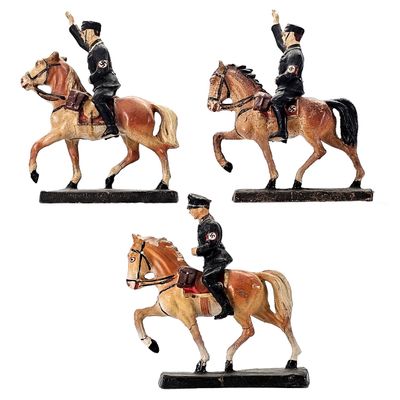 Sale Photo Thumbnail #64: (6) Elastolin German WWII Military Horse and Soldiers