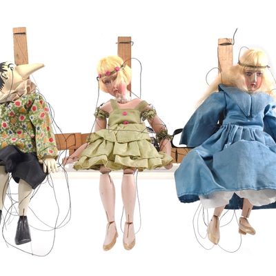 Sale Photo Thumbnail #634: (3) Marionettes Dancer Pinocchio & Woman