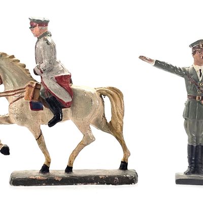 Sale Photo Thumbnail #106: (3) Lineol/Elastolin WWII German Hindenburg on Horse and Hitler Figures