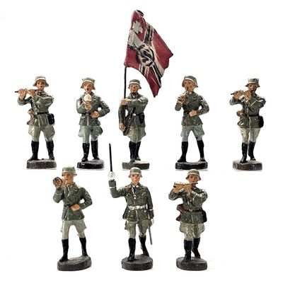 Sale Photo Thumbnail #188: (8) Elastolin German Military Band Figures
