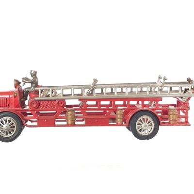 Sale Photo Thumbnail #454: Hubley XL Fire Ladder Truck Cast Iron