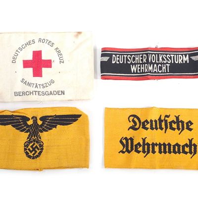 Sale Photo Thumbnail #309: (4) Deutscher Volkssturm & Wehrmacht WWII Military Armbands