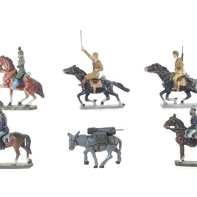 Sale Photo Thumbnail #362: (6) Lineol/Chialu Italian Army Cavalry & Pack Donkey
