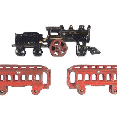 Sale Photo Thumbnail #648: Small Hubley Cast Iron Train Lot