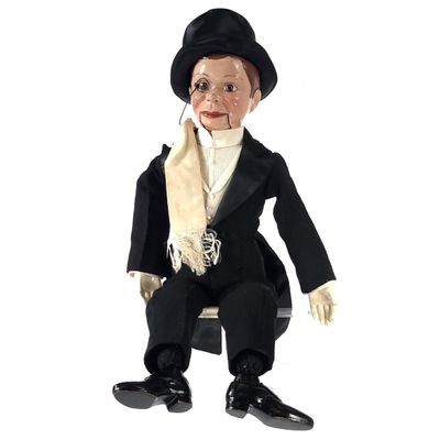 Sale Photo Thumbnail #636: Charlie McCarthy Composition Ventriloquist Doll Awesome