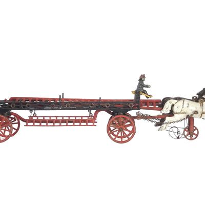 Sale Photo Thumbnail #472: Ives Hook and Ladder Horse-Drawn Wagon