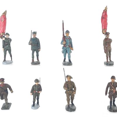 Sale Photo Thumbnail #349: (8) Lineol/Elastolin Soviet Union, French & German Infantry