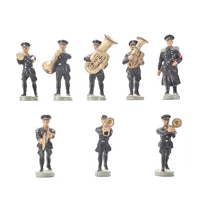Sale Photo Thumbnail #66: (10) Elastolin/Lineol WWII German Soldier Marching Band Members