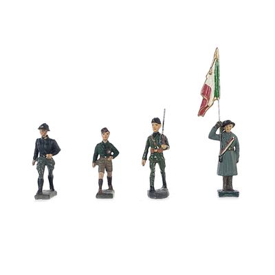 Sale Photo Thumbnail #353: (6) Lineol/Elastolin Italian Army Marshal Badoglio & Youth Fascists