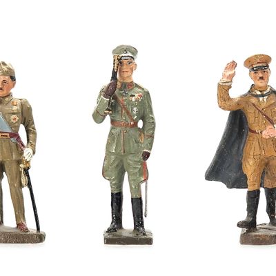 Sale Photo Thumbnail #118: (3) Elastolin/Lineol WWII General Franco Hitler Blomberg Personalities