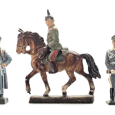 Sale Photo Thumbnail #108: (4) Lineol WWII German Military Hindenburg on Horse and Goering