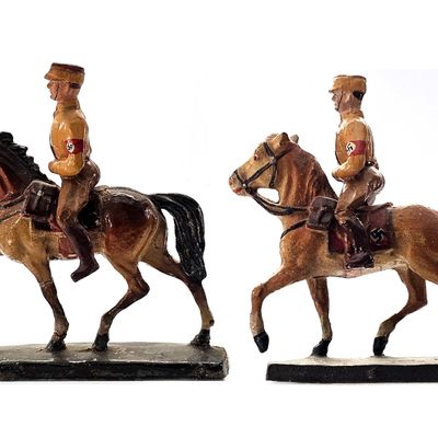 Sale Photo Thumbnail #19: (4) Elastolin SA Brownshirts German Horses and Soldiers
