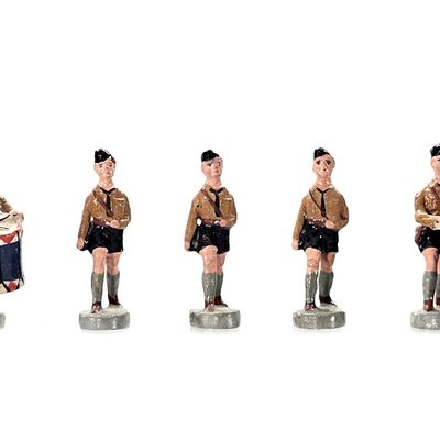 Sale Photo Thumbnail #89: (5) Unmarked WWII Marching Hitler Youth Drummer