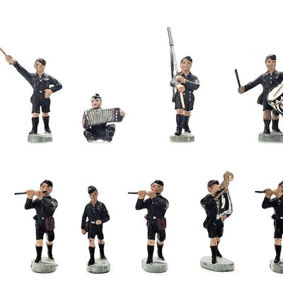 Sale Photo Thumbnail #94: (9) Elastolin WWII Hitler Youth Marching Band