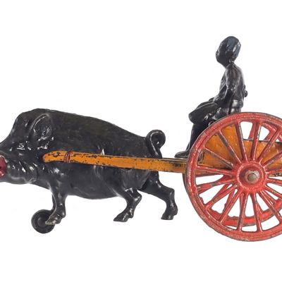 Sale Photo Thumbnail #467: Kenton Toys Egyptian on Boar Cart