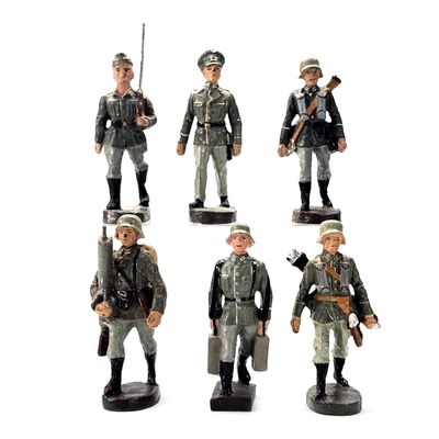 Sale Photo Thumbnail #189: (6) Lineol/Elastolin Wehrmacht Infantry Combat Specialist Figures