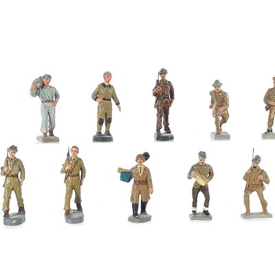 Sale Photo Thumbnail #352: (11) Elastolin/Lineol Italian Royal Army Infantry & Support Troops
