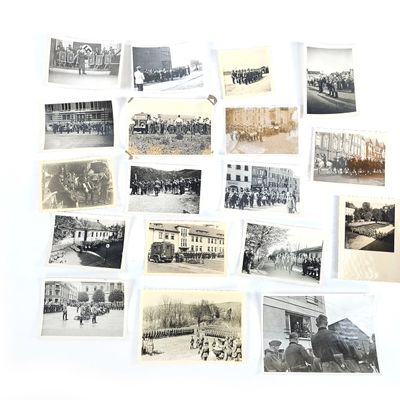 Sale Photo Thumbnail #295: (24) 1940s Wehrmacht & Waffen-SS Musikkorps Parade Snapshot Photo Lot