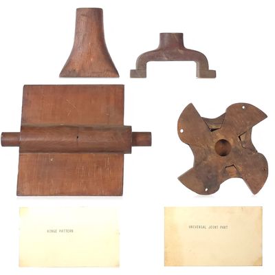 Sale Photo Thumbnail #507: (4) J&E Stevens OOAK Hand Carved Wooden Industrial Machinery Patterns