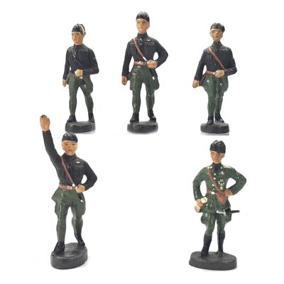 Sale Photo Thumbnail #258: (5) Elastolin Italian Royal Army Fascist Militia & Officers