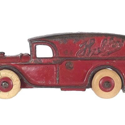 Sale Photo Thumbnail #423: Hubley Red Cast Iron Panel Van