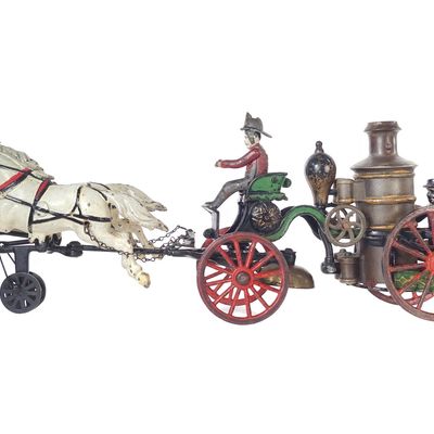 Sale Photo Thumbnail #476: Carpenter Cast Iron Horse-Drawn Fire Pumper