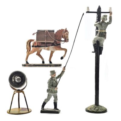 Sale Photo Thumbnail #209: (4) Lineol German Wehrmacht Searchlight & Telegraph Infantry