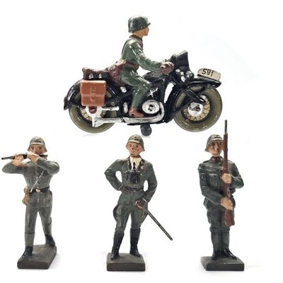 Sale Photo Thumbnail #219: (4) Lineol Wehrmacht Dispatch Rider & Infantry Grouping