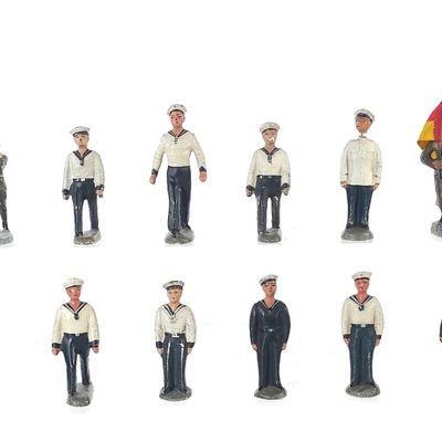 Sale Photo Thumbnail #364: (12) Lineol German Kriegsmarine & Volksmarine Sailors