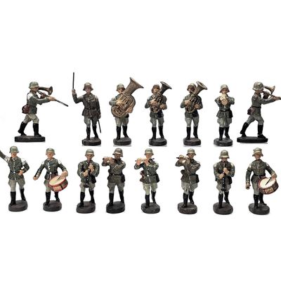 Sale Photo Thumbnail #231: (16) Elastolin German Military Band Figures