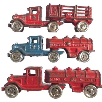 Sale Photo Thumbnail #590: (3) A.C. Williams Cast Iron Stake Truck & Gas Tankers