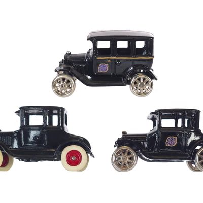 Sale Photo Thumbnail #593: (3) Arcade Black Cast Iron Coupes