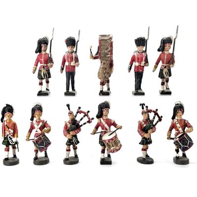 Sale Photo Thumbnail #112: (13) Elastolin/Lineol WWII British Military Band Bagpipes Drums