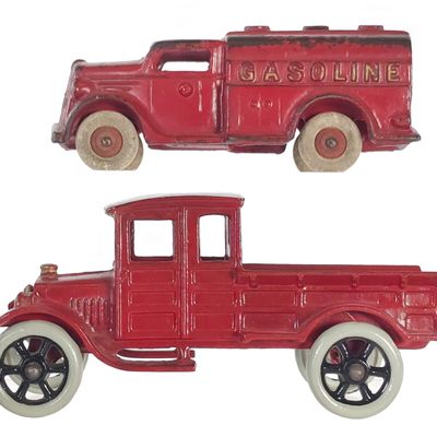 Sale Photo Thumbnail #433: (2) A.C. Williams Cast Iron Delivery Truck & Gasoline Truck