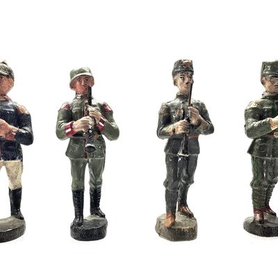 Sale Photo Thumbnail #210: (4) Elastolin Mixed European Infantry Musicians