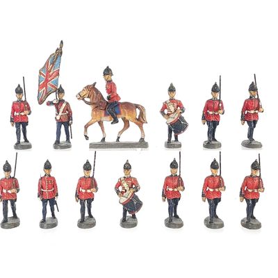 Sale Photo Thumbnail #339: (18) Elastolin British Line Infantry Corps Band & Cavalry