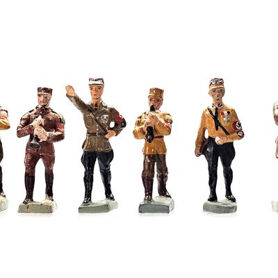Sale Photo Thumbnail #166: (6) Lineol/Elastolin/Gloria NSDAP Band Figures