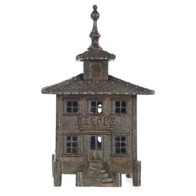 Sale Photo Thumbnail #541: Antique Cast Iron Caisse "Banque" Cupola/Finial Bank