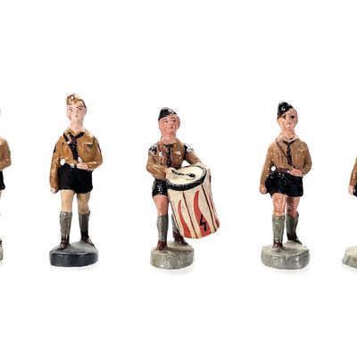 Sale Photo Thumbnail #88: (5) Unmarked WWII Marching Hitler Youth Drummer