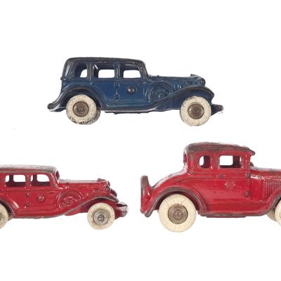 Sale Photo Thumbnail #594: (3) A.C. Williams Cast Iron Cars