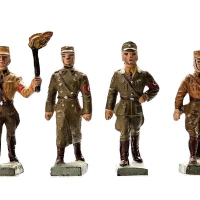 Sale Photo Thumbnail #28: (4) Lineol SA Brownshirts German Military Soldiers Torch