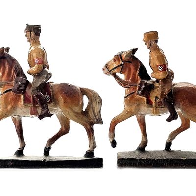 Sale Photo Thumbnail #20: (4) Elastolin SA Brownshirts German Horses and Soldiers