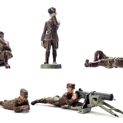 Sale Photo Thumbnail #56: (5) Elastolin/Lineol SA Brownshirts Military German Soldiers