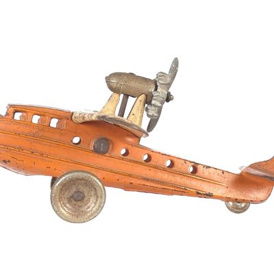 Sale Photo Thumbnail #577: Kilgore Sea Gull Orange Cast Iron Plane