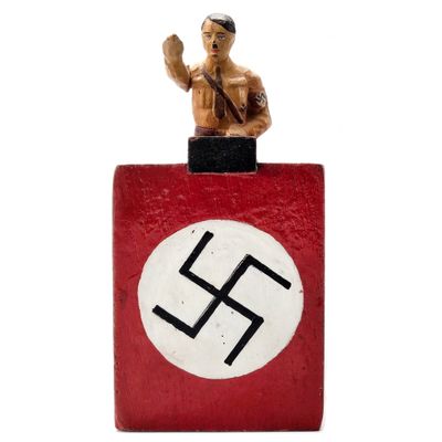 Sale Photo Thumbnail #16: (2) Elastolin Saluting Hitler with Lectern Podium