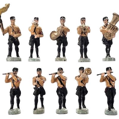 Sale Photo Thumbnail #59: (10) Elastolin SA Brownshirts German Soldier Band Members