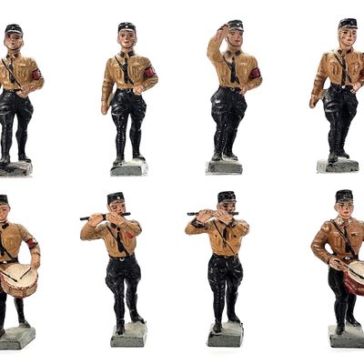 Sale Photo Thumbnail #57: (8) Lineol SA Brownshirts German Soldier Marching Band Members